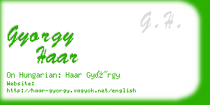 gyorgy haar business card